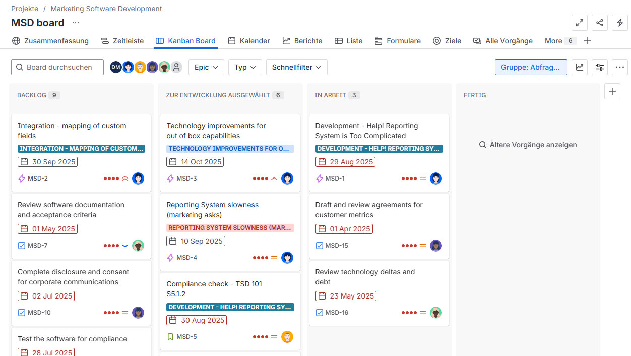 MSD Board in Jira Software
